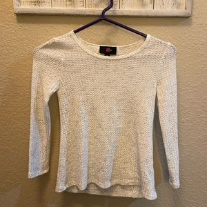 Kids waffle knit sweater with tie accent